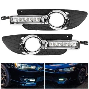 LED Daytime Running Lights Turn Indicator Fog Lamp Bumper For Mitsubishi Lancer - Picture 1 of 19