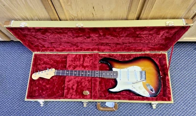 2003 Fender American Stratocaster 3 Color Burst Left Handed w/ Tweed Hard Case - Image 1 of 4