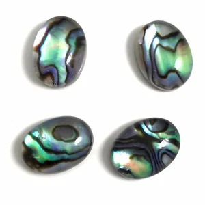 1 PC Natural Crystal with Abalone Shell 15 x 20mm Oval Cab HQ- New DIY Bead - Picture 1 of 5