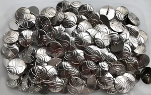 Buttons 18mm 23mm 30mm Silver Aztec Geometric Polished Metal Shank L19A-L19C - Picture 1 of 24