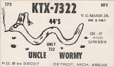vintage CB radio QSL postcard comic Vernard C Manis 1970s Detroit Michigan