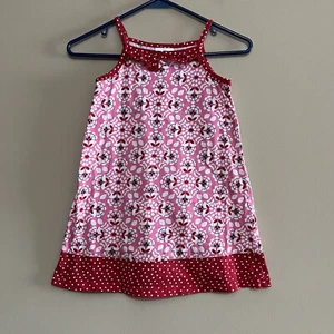 HANNA ANDERSSON Pink White Red Floral Knit Tank Dress 190912 Girl's Size 110 - Picture 1 of 9