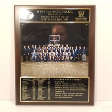BYU COUGARS 2016-17 Basketball Team Presentation Award Plaque WCC NIT UNIQUE