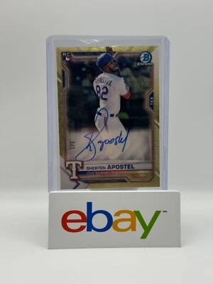 2021 Bowman Chrome Sherten Apostel SUPERFRACTOR RC Auto 1/1  BCRA-SA Texas - Image 1 of 2