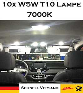 10x Xenon Weiß T10 W5W 7000K Super hell Intensiv Weiß Innenbeleuchtung PKW Lampe - Imagen 1 de 2