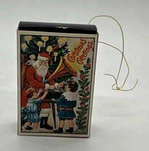 Mini rompecabezas vintage Merrimack Matchbox 12 piezas adorno de saludos de Navidad - Imagen 1 de 5