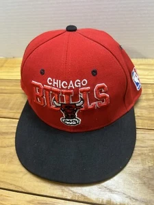 Chicago Bulls Windy City Wool Snapback Hat Cap Mitchell & Ness Red Black - Picture 1 of 6