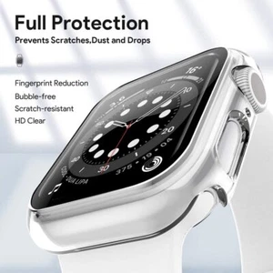 40/41/44/45mm iWatch Full Protective Hard PC Bumper Case Face Cover Men & Women - Picture 1 of 15