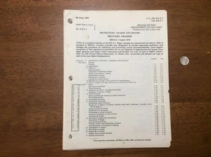1977 Army Regulations Military Awards Decorations Awards & Honors booklet - Picture 1 of 8