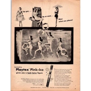 Publicidad impresa Playtex 1952 Invisible Pink Ice da un vistazo figura dos veces - Imagen 1 de 1