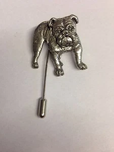 D19 Bulldogge englisches Zinn Motiv auf Krawattennadel Mütze Schal Kragen Co - Bild 1 von 1