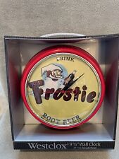 50’s STYLE FROSTIE SODA OLD DINER KITCHEN WALL CLOCK JUKEBOX