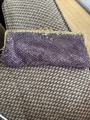 Vintage Purple Rhinestone Evening Bag  - Image 1 of 2