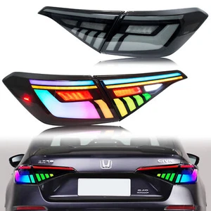 RGB LED Sequential Tail Lights for Honda Civic Sedan 2022 2023 2024 Rear Lamps - Picture 1 of 5