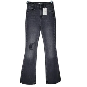 Forever 21 Women's High Rise Bootcut Jeans Size 25 Dark Wash Black 25x32 - Picture 1 of 11