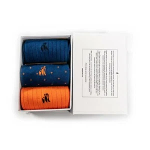 Swole Panda Hombres 3 Pares Bambú Colorido Naranja y Azul Calcetines Talla UK 7-11 - Imagen 1 de 1