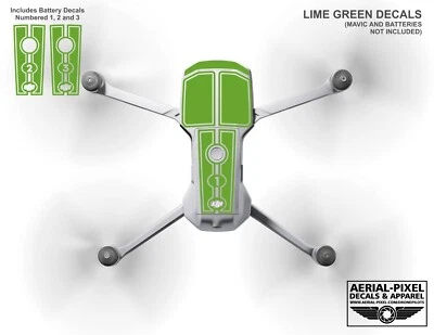 DJI Mavic Air 2 Racing Stripes With Battery Decals Number #1-3 Sticker Skin - Image 1 of 4