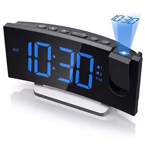 LED Funk-Radiowecker Projektionswecker Radiowecker mit USB-Anschluss Wecker DE - Bild 1 von 9
