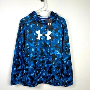 Under Armour Boy’s Blue Camo Hoodie Size YXL NWT - Picture 1 of 10