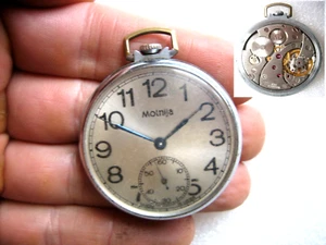 1960s vintage USSR Russian SOVIET MOLNIJA Lightning POCKET WATCH 3602 18 jewels - Picture 1 of 17
