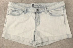 Womens Mossimo Premium Denim Light Blue Cuffed Jean Shorts Size 12 - Picture 1 of 3