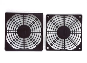 1 Set 12cm 4" Kunststoff Lüfter Grill + Vlies Luft Fliter * Schwarz - Bild 1 von 2