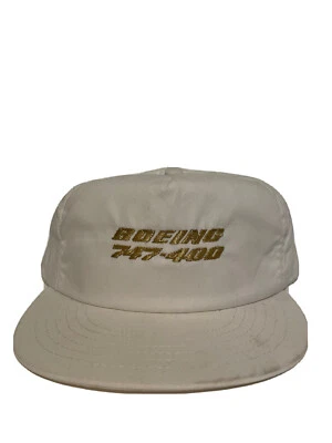 NEW Vintage 80’s BOEING 777-400 White Snapback Hat - Image 1 of 4