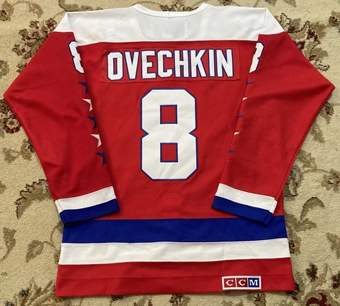 CCM Alex Ovechkin Washington Capitals Jersey Size 48 Large Hockey NHL #8 Cover