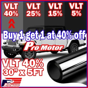 VLT 40% 30" x 60" IN 5 FT Car Home Office Glass Uncut Window Tint Film Roll 2022 - Picture 1 of 6