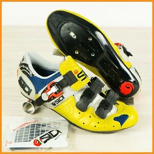 NEW SIDI SHADOW CYCLING BIKE SHOES 37 US 4.5 ROAD BICYCLE GOLD LOOK TIME BLUE
