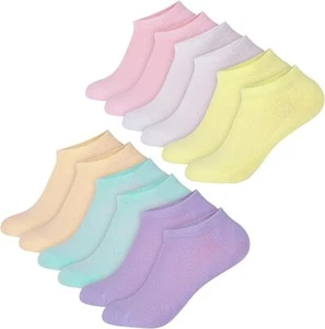 Ladies Non Elastic Bamboo Socks funky Color Trainer Ankles Loose Soft Top Pairs - Picture 1 of 4