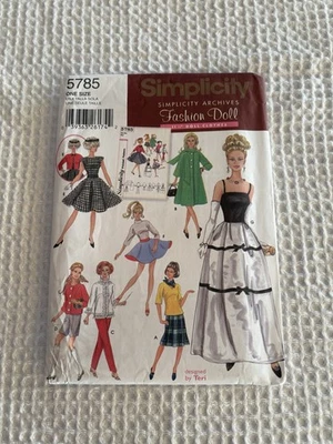 Simplicity Sewing Pattern #5785 Reproduction 1960s vintage 11 1/2 doll clothes - Image 1 of 3