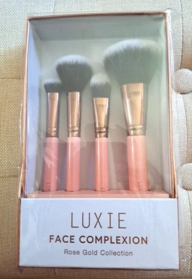Juego de 4 brochas de colección LUXIE FACE COMPLEXION oro rosa * Nuevo en caja Foto 1 de 4