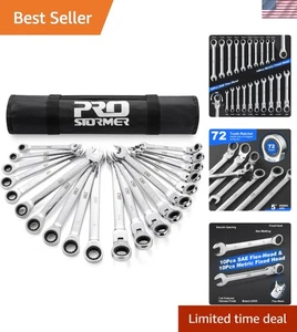 Kit de llaves de trinquete de cromo vanadio de 20 piezas con bolsa enrollable - Diseño de 72 dientes - Imagen 1 de 9