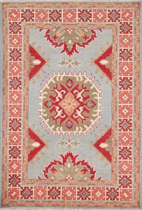 Alfombra oriental súper kazaja hecha a mano 3x5 azul claro tinte vegetal decoración del hogar alfombra - Imagen 1 de 20