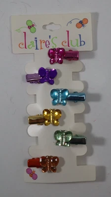 7JD girls 6 tiny butterfly clip colorful hair accessory Claire's club - Image 1 of 4