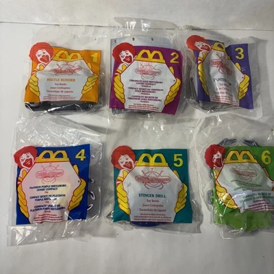 Juego completo de 6 juguetes McDonalds 1996 Saban's Beetleborgs Metallix Happy Meal Foto 1 de 4