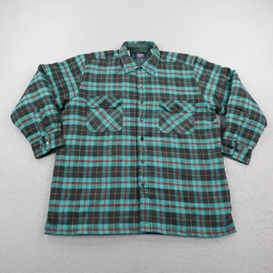 Vintage Dickies Sakko Herren XL grün kariert gesteppt Flanell Knopfleiste Shacket Arbeit - Bild 1 von 10