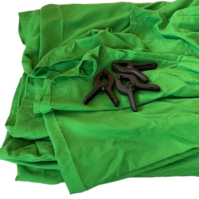 LIMO STUDIO LARGE GREEN SCREEN 15x9 FT PHOTO BACKDROP CHROMAKEY MUSLIN 3 CLAMPS - Image 1 of 4