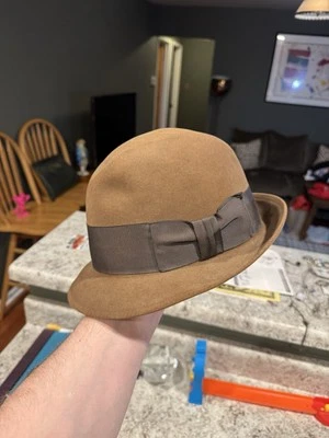 Vintage 50s Resistol Hilton Calcutta Brown Felt Fedora Hat Cap Size 7 1/4 Beaver - Image 1 of 4