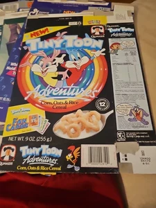 Vintage 1990 Müslischachtel Looney Tunes Tiny Toon Toons Abenteuer Cartoon TV Spiel 90 1 - Bild 1 von 4