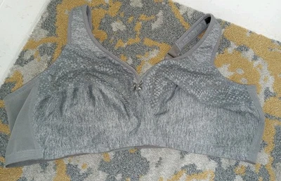 Glamorise Magic Lift Moisture Control Wirefree Bra # 1064 46D Grey No Pads/linin - Image 1 of 4