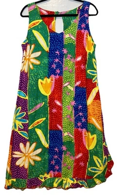Vestido Floral Vintage Jams World Pecas Talla L Hawaiano Artístico Rayón Triturado Foto 1 de 4