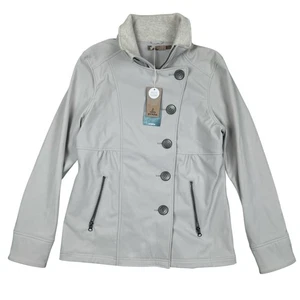 Prana Martina Jacke weiß sand asymmetrisch Knopfleiste Gr. L wasserabweisend - Bild 1 von 7