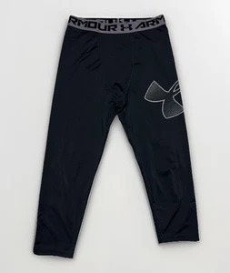 Under Armour Boys Heatgear ¾ Fitted Leggings Youth Size XL | Black - Picture 1 of 4