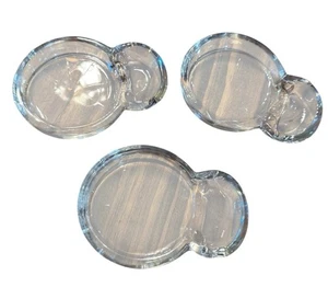 Vintage Fostoria Coaster Spoon Rest Ashtray Clear Glass Retro USA (Set Of 3) - Picture 1 of 11