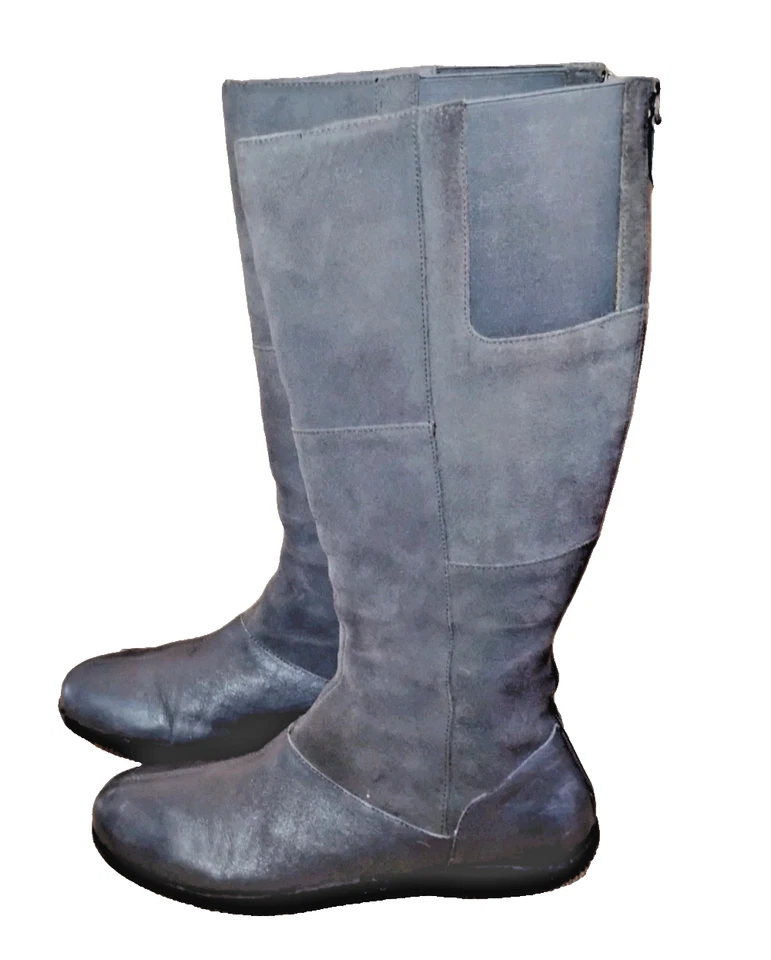 SOFTWALK женщин колена кожаные ботинки серый памяти пены комфорта арка размер 10N - Изображение 1 из 4