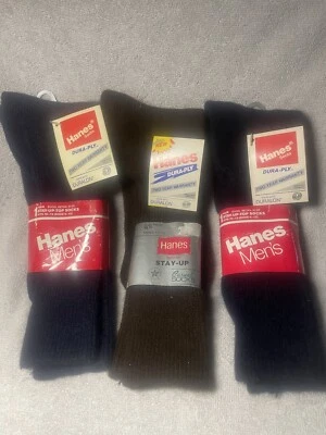 Lote de 3 calcetines vintage Hanes Stay-Up-Top para hombre talla 6-12 Foto 1 de 4