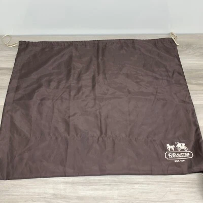 Cartera Coach con cubierta antipolvo bolsa de lona grande marrón almacenamiento 23x19 cordón Foto 1 de 4