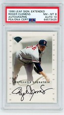 ROGER CLEMENS 1996 Leaf Signature On Card Auto Autograph PSA 8 10 POP 5 Yankees
